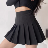 American retro high-waist slim pleated skirt with safety pants HZ1022