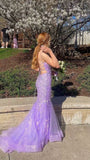 Charming Mermaid Lace Prom Dress Long Prom Dresses HZ1022