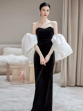 Sexy Mermaid Off The Shoulder Black Prom Dresses Long Prom Dress HZ1022