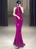 Classic Mermaid Sequin Prom Dresses Long Prom Dress HZ1022