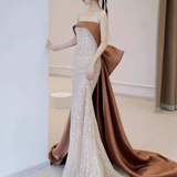 Classic Mermaid Strapless Sequin Prom Dresses Long Prom Dress HZ1022