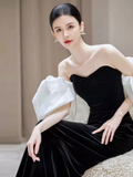 Sexy Mermaid Off The Shoulder Black Prom Dresses Long Prom Dress HZ1022