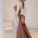 Classic Mermaid Strapless Sequin Prom Dresses Long Prom Dress HZ1022
