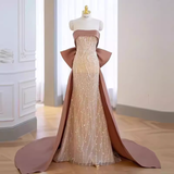 Classic Mermaid Strapless Sequin Prom Dresses Long Prom Dress HZ1022