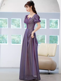 Sexy A line Grape Sequin Prom Dress Long Prom Dresses HZ1022