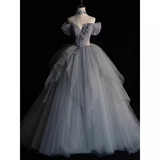 Princess Ball Gown Tulle Prom Dress Long Prom Dresses HZ1022