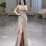 Simple Mermaid Sequin Prom Dress Long Prom Dresses HZ1022