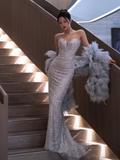 Luxury Mermaid Sweetheart Sequin Long Prom Dresses HZ1022