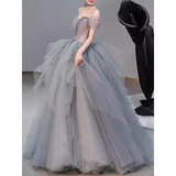Princess Ball Gown Tulle Prom Dress Long Prom Dresses HZ1022
