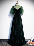 Elegant A-Line Green Evening Dress Long Prom Dress HZ1022