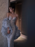 Luxury Mermaid Sweetheart Sequin Long Prom Dresses HZ1022