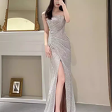 Simple Mermaid Sequin Prom Dress Long Prom Dresses HZ1022