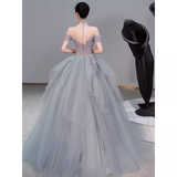Princess Ball Gown Tulle Prom Dress Long Prom Dresses HZ1022