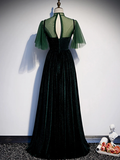 Elegant A-Line Green Evening Dress Long Prom Dress HZ1022