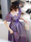 Sexy A line Grape Sequin Prom Dress Long Prom Dresses HZ1022