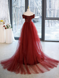Mermaid V-Neck Satin Long Burgundy Prom Dress with Bow HZ1022