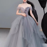 Princess Ball Gown Tulle Prom Dress Long Prom Dresses HZ1022