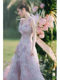 Luxury A line Off The Shoulder Floral Prom Dress Long Prom Dresses HZ1022