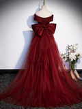 Mermaid Off Shoulder Evening Dress with Bow Prom Dress HZ1022