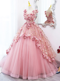 Beautiful Ball Gown Sweet 16 Dress With Flowers HZ1022