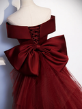 Mermaid Off Shoulder Evening Dress with Bow Prom Dress HZ1022