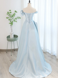 A line Off Shoulder Formal Evening Dress Prom Dresses HZ1022
