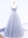 Spaghetti Strap Tulle Long Prom Dress HZ1022