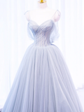 Spaghetti Strap Tulle Long Prom Dress HZ1022