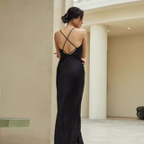 Simple Mermaid Straps Black Prom Dress 21th Birthday Outfits HZ1022
