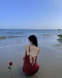 Sexy Mermaid Straps Backless Burgundy Prom Dress 21th Birthday Outfits HZ1022