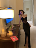 Sexy Mermaid Straps Black Lace Prom Dress 21th Birthday Outfits HZ1022