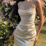 Sexy Mermaid Straps Ivory Satin Prom Dress 21th Birthday Outfits HZ1022