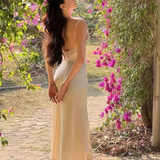 Sexy Mermaid Straps Ivory Satin Prom Dress 21th Birthday Outfits HZ1022