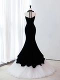 Mermaid Velvet Black Long Prom Dress Long Formal Dress HZ1022
