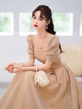 Sexy A Line Square Party Dress Knee Length Prom Dress HZ1022