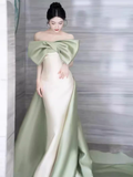 Mermaid Strapless Satin Party Dress Long Prom Dress HZ1022