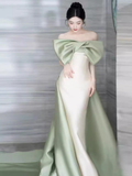 Mermaid Strapless Satin Party Dress Long Prom Dress HZ1022