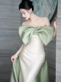 Mermaid Strapless Satin Party Dress Long Prom Dress HZ1022