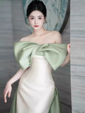 Mermaid Strapless Satin Party Dress Long Prom Dress HZ1022