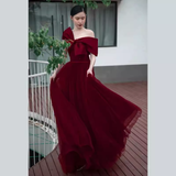 Sexy A line Party Dresses Strapless Red Prom Dresses HZ1022