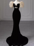 Sexy Mermaid Velvet Party Dresses Red Prom Dresses HZ1022