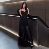 A line Straps Black Birthday Dress Tulle 21th Birthday Outfits HZ1022