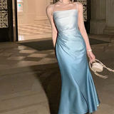 Elegant Sheath Straps Blue Prom Dresses Formal Dress HZ1022