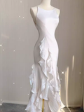 Vintage High Low White Chiffon Wedding Dresses HZ1022