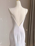Vintage High Low White Chiffon Wedding Dresses HZ1022