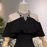 Elegant Mermaid Black Long Prom Dresses Formal Evening Dress HZ1022