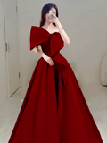 Princess Ball Gown Red Strapless Long Prom Dress HZ1022