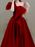 Princess Ball Gown Red Strapless Long Prom Dress HZ1022