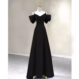 Elegant A line Black Long Prom Dresses Formal Evening Dress HZ1022