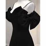 Elegant A line Black Long Prom Dresses Formal Evening Dress HZ1022